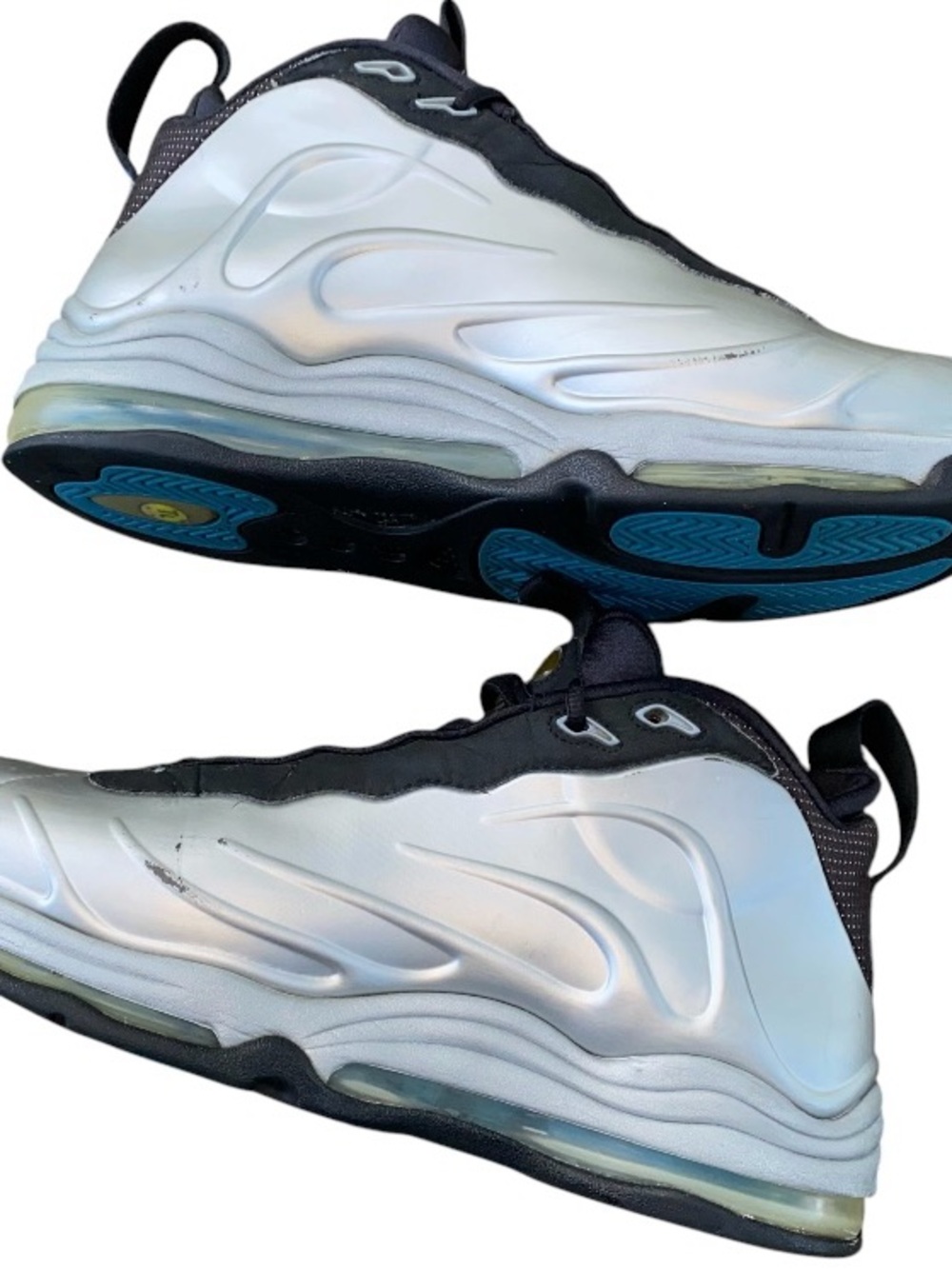 MENS Size 10 Nike Total Air Foamposite Max 2011 Metallic Silver VTG 472498-040 - Picture 8 of 13